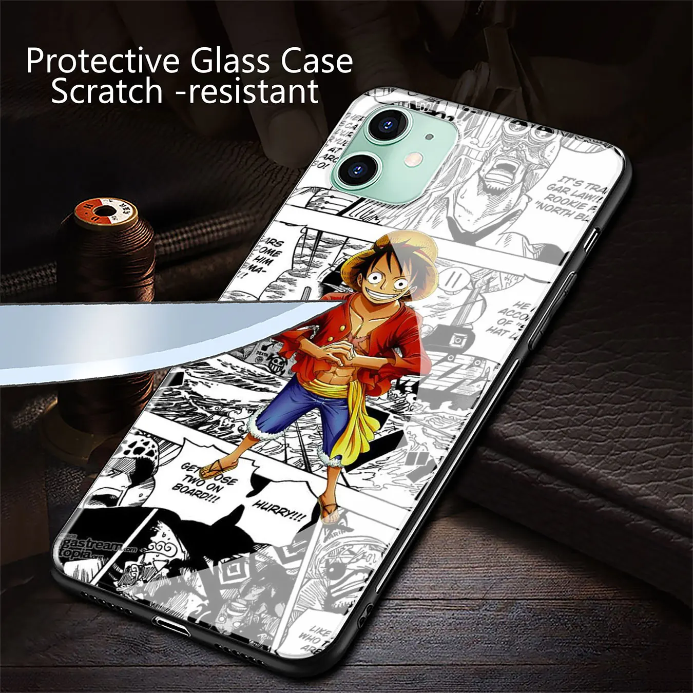 Luffy One Piece Zoro Tempered Glass Cover for iPhone 11 Pro XR X XS Max 7 8 6 6s Plus 5S SE