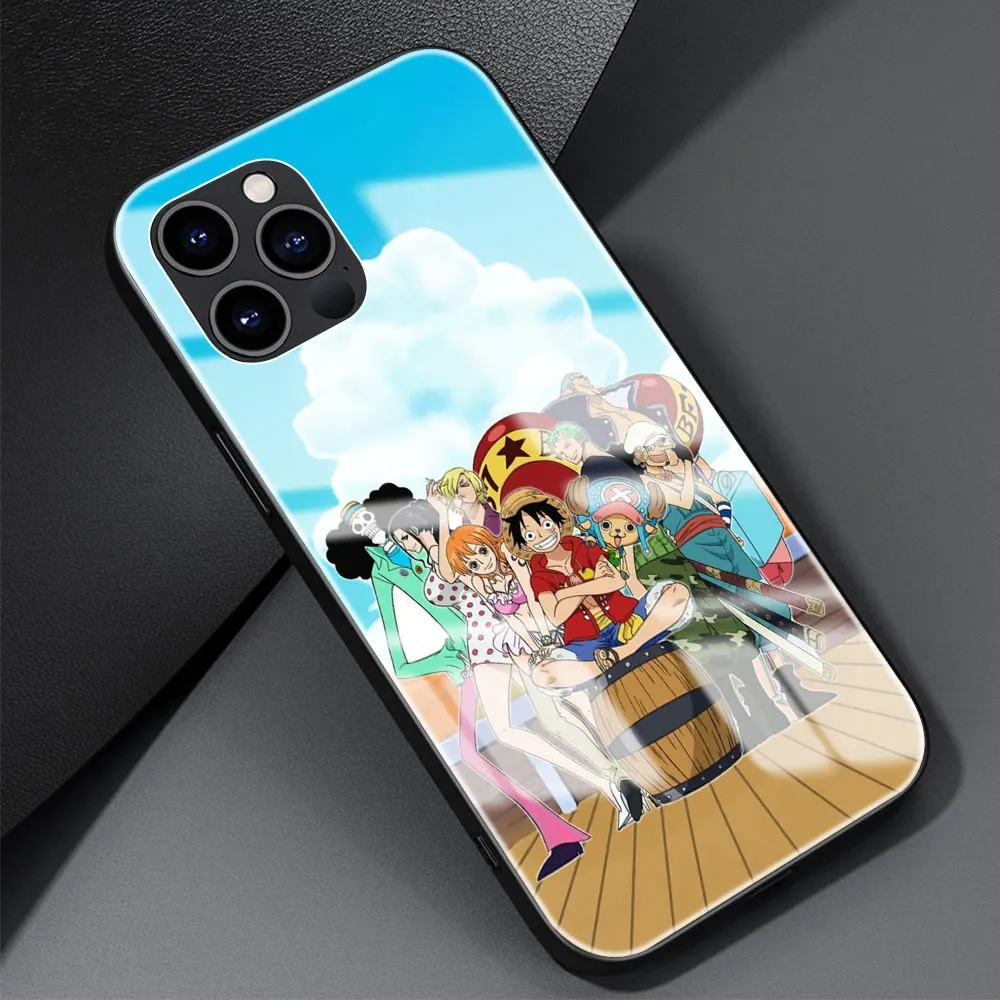 One piece Luffy Tempered Glass Cover For Apple iPhone 12 Mini 11 Pro 7 XR X XS Max 6 6S 8 Plus