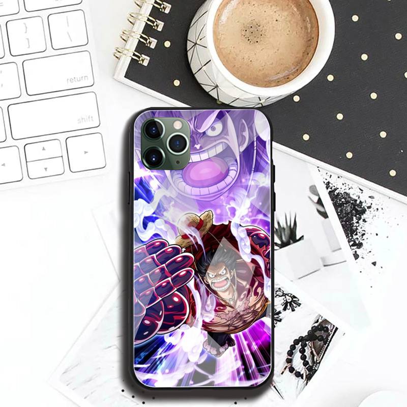 One Piece Luffy Phone Tempered Glass Case cover For iPhone 13 12 Mini 11 Pro XR XS MAX 8 X 7 Plus SE