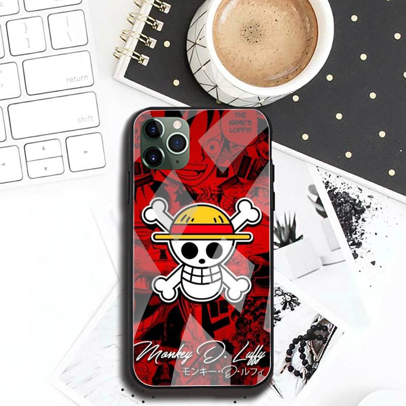 One Piece Luffy Phone Tempered Glass Case cover For iPhone 13 12 Mini 11 Pro XR XS MAX 8 X 7 Plus SE