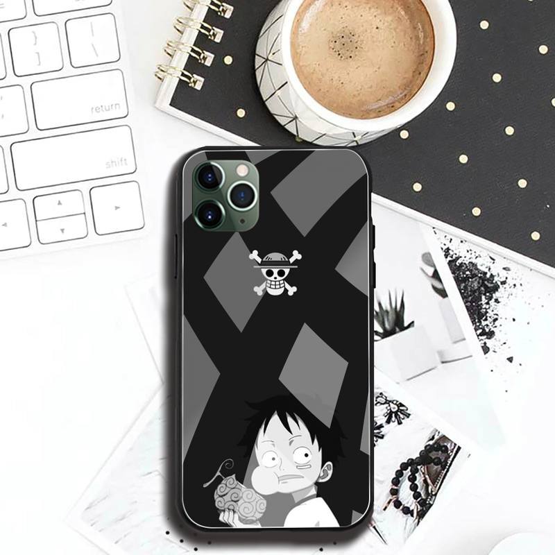 One Piece Luffy Phone Tempered Glass Case cover For iPhone 13 12 Mini 11 Pro XR XS MAX 8 X 7 Plus SE