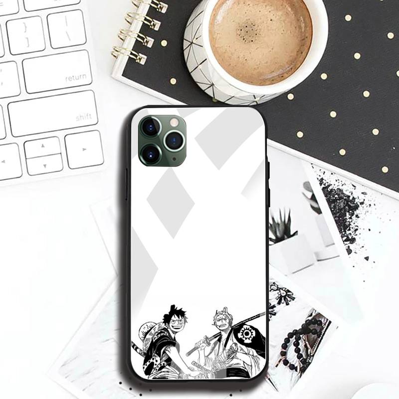 One Piece Luffy Phone Tempered Glass Case cover For iPhone 13 12 Mini 11 Pro XR XS MAX 8 X 7 Plus SE