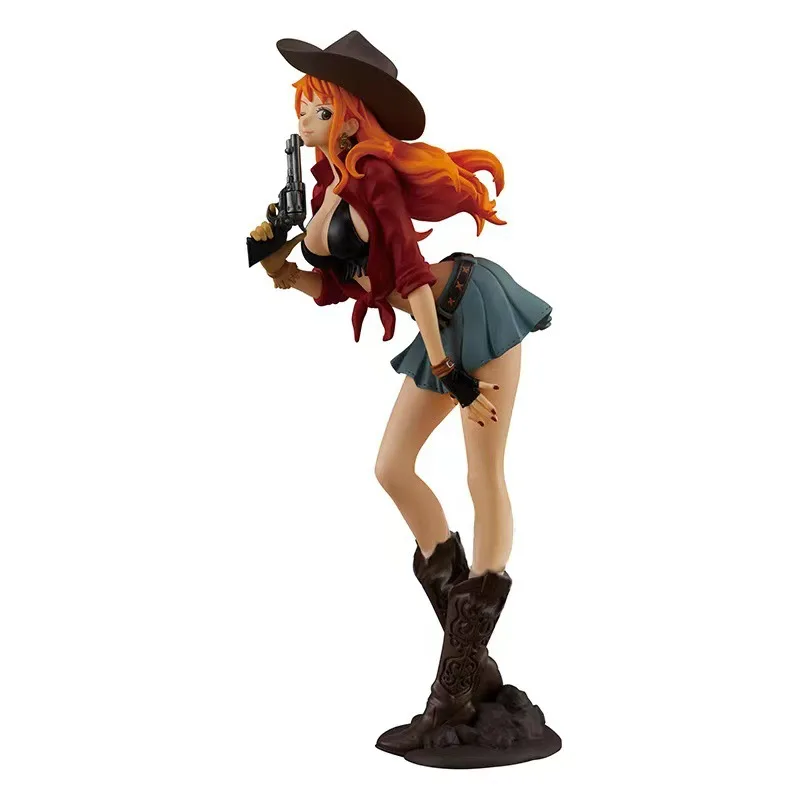 18Cm One Piece Cowboy Luffy Nami Figure