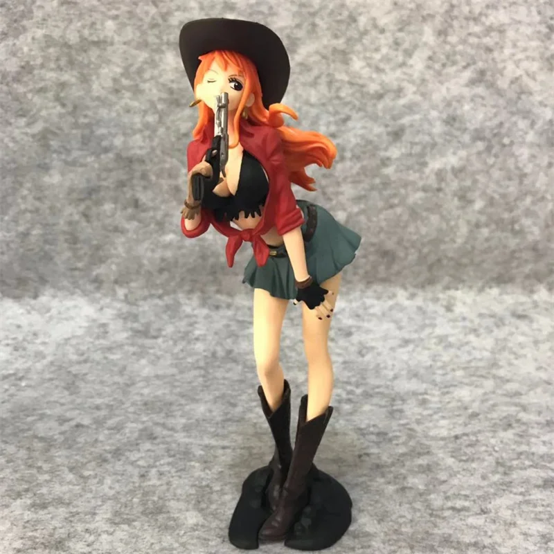 18Cm One Piece Cowboy Luffy Nami Figure