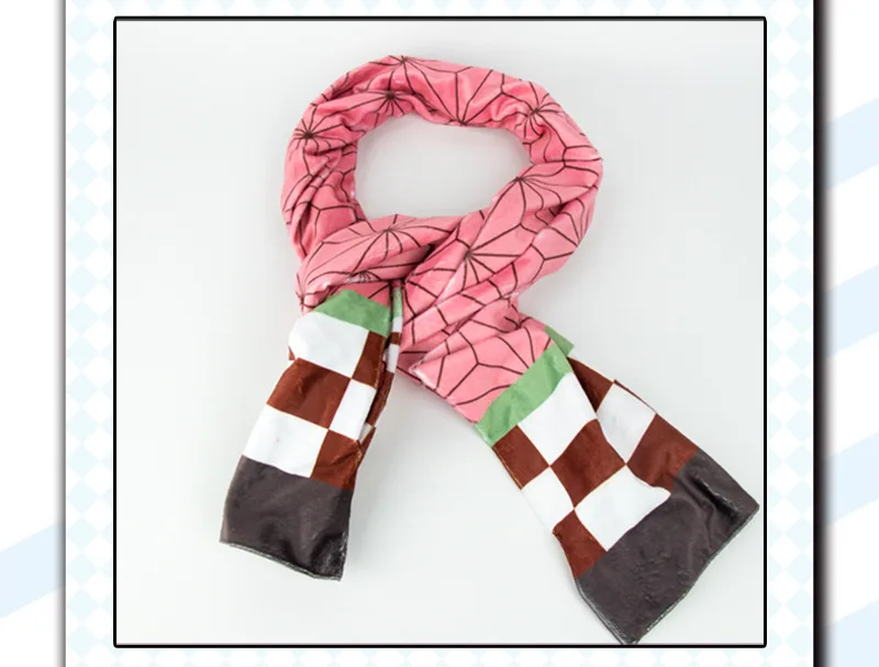 Kimetsu No Yaiba Tanjirou Kamado Nezuko Demon Slayer Scarf Cosplay