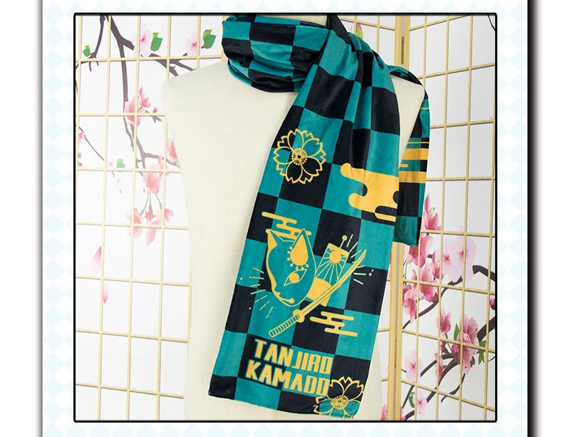 Kimetsu No Yaiba Tanjirou Kamado Nezuko Demon Slayer Scarf Cosplay