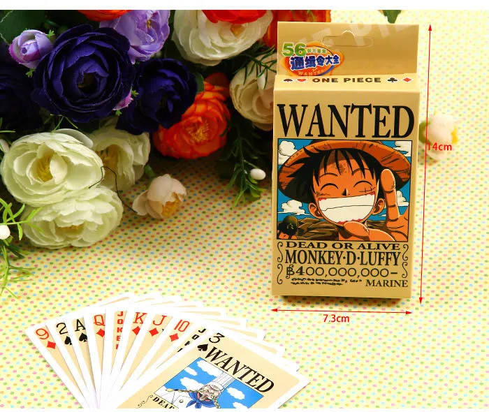 One Piece Luffy Wanted Playing Poker Cards