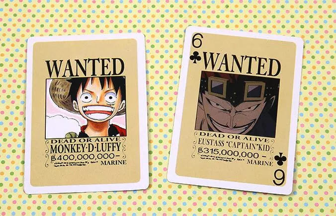 One Piece Luffy Wanted Playing Poker Cards