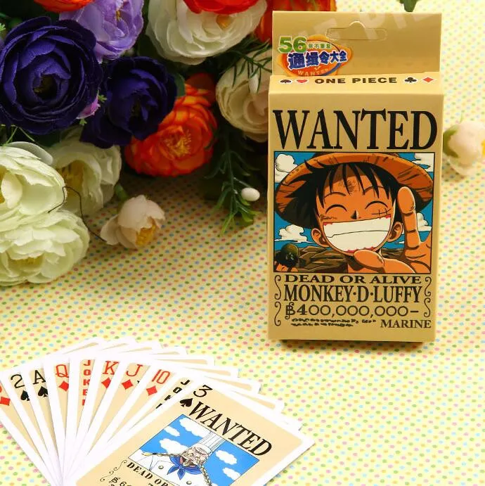 One Piece Luffy Wanted Playing Poker Cards