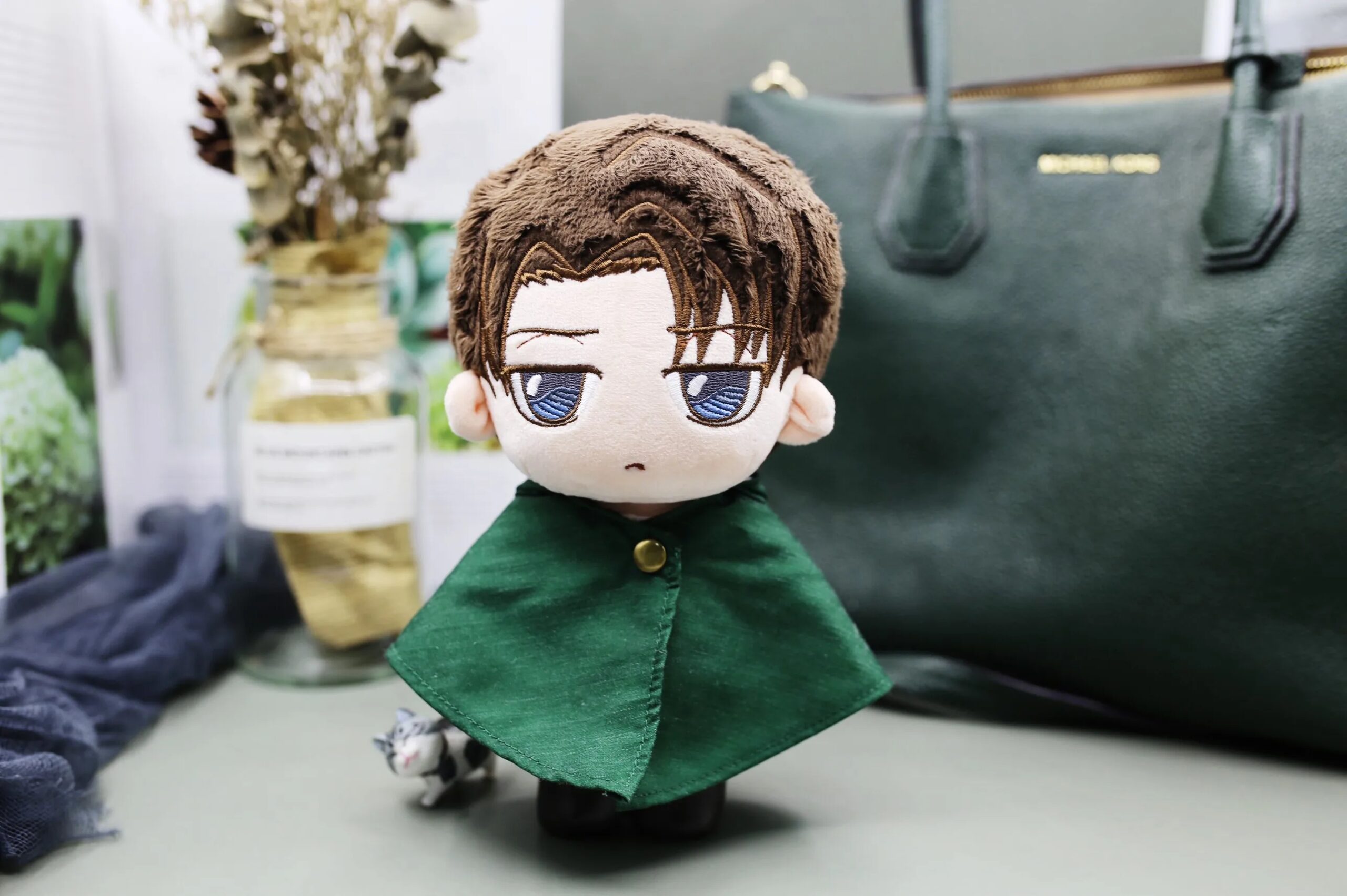 Anime Attack On Titan Levi Plush - 9"/23cm Uoozii Ackerman Doll Clothes Changeable Plushie Figure Anime Merch Gift For AOT Fans