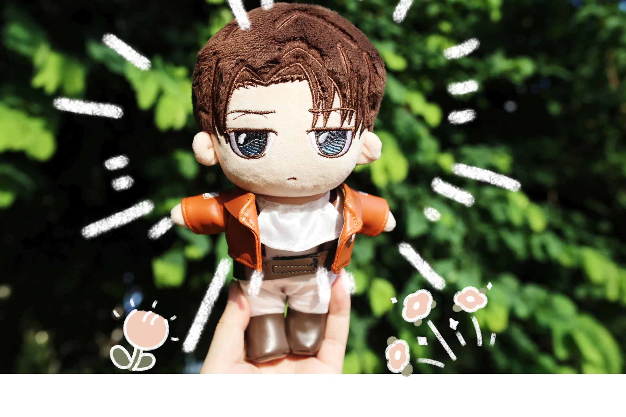 Anime Attack On Titan Levi Plush - 9"/23cm Uoozii Ackerman Doll Clothes Changeable Plushie Figure Anime Merch Gift For AOT Fans