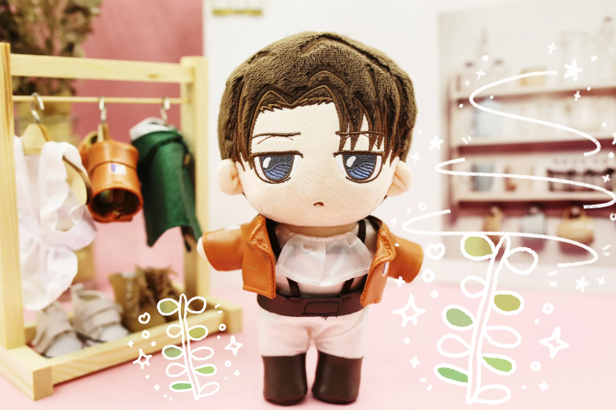 Anime Attack On Titan Levi Plush - 9"/23cm Uoozii Ackerman Doll Clothes Changeable Plushie Figure Anime Merch Gift For AOT Fans