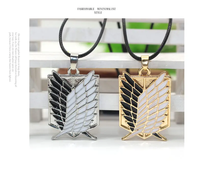 Hot Anime Shingeki No Kyojin Necklace Attack On Titan Necklace Wings of Liberty Pendants Necklaces Cosplay Jewelry Collares