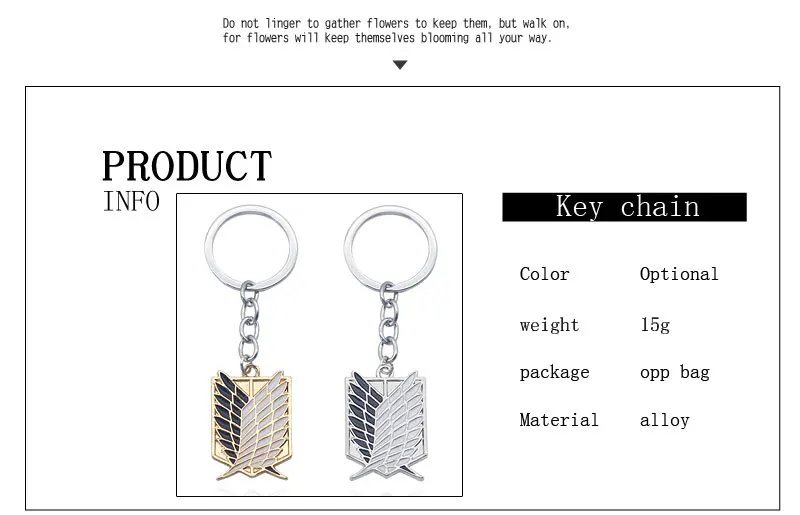 Shingeki No Kyojin Attack On Titan Keychain Wings of Liberty Freedom Scouting Legion Eren Keyring Key Holder