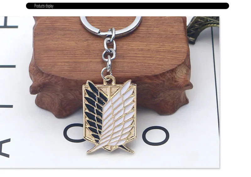 Shingeki No Kyojin Attack On Titan Keychain Wings of Liberty Freedom Scouting Legion Eren Keyring Key Holder