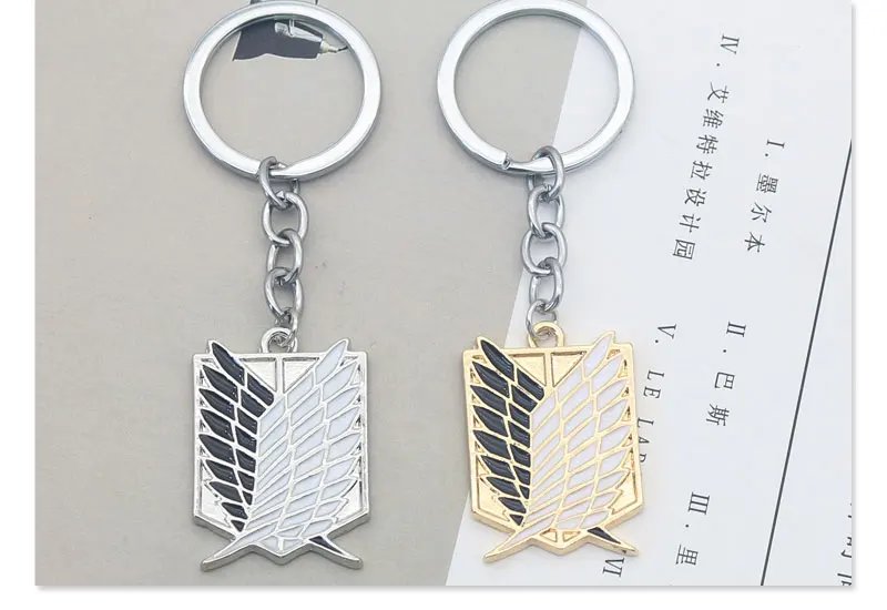 Shingeki No Kyojin Attack On Titan Keychain Wings of Liberty Freedom Scouting Legion Eren Keyring Key Holder