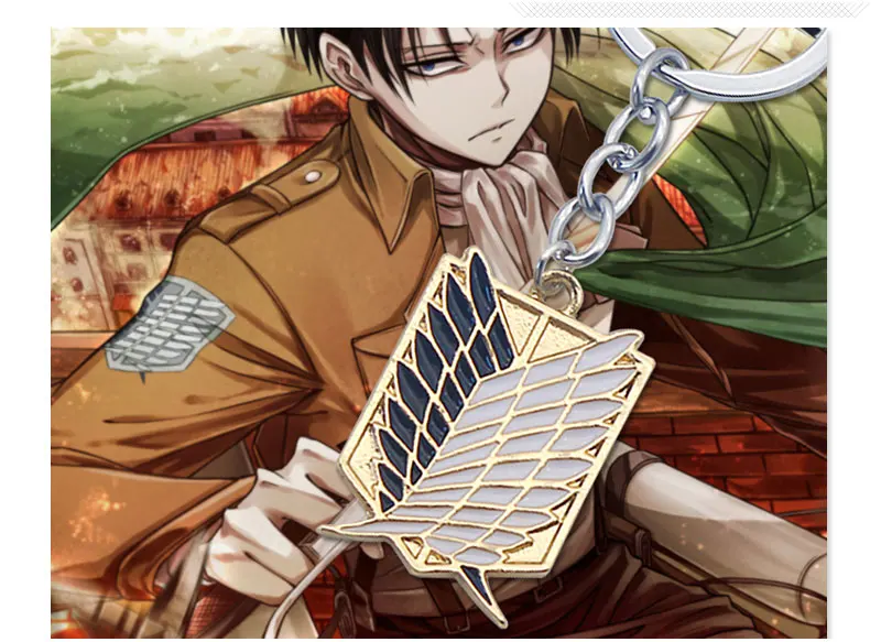 Shingeki No Kyojin Attack On Titan Keychain Wings of Liberty Freedom Scouting Legion Eren Keyring Key Holder