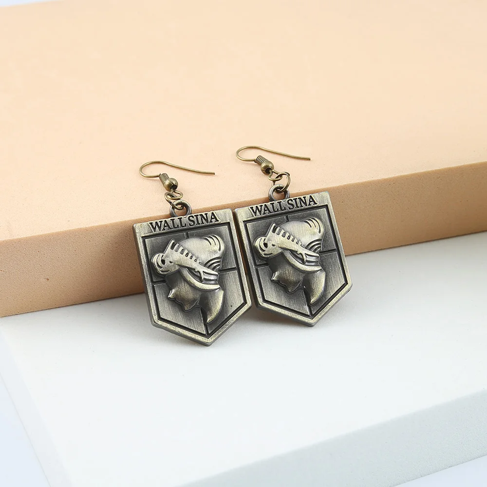 Anime Attack On Titan Earrings Fashion Drop Earring Pendientes Wings Shingeki For Women  Pendant Cute Bronze Accessories Jewelry