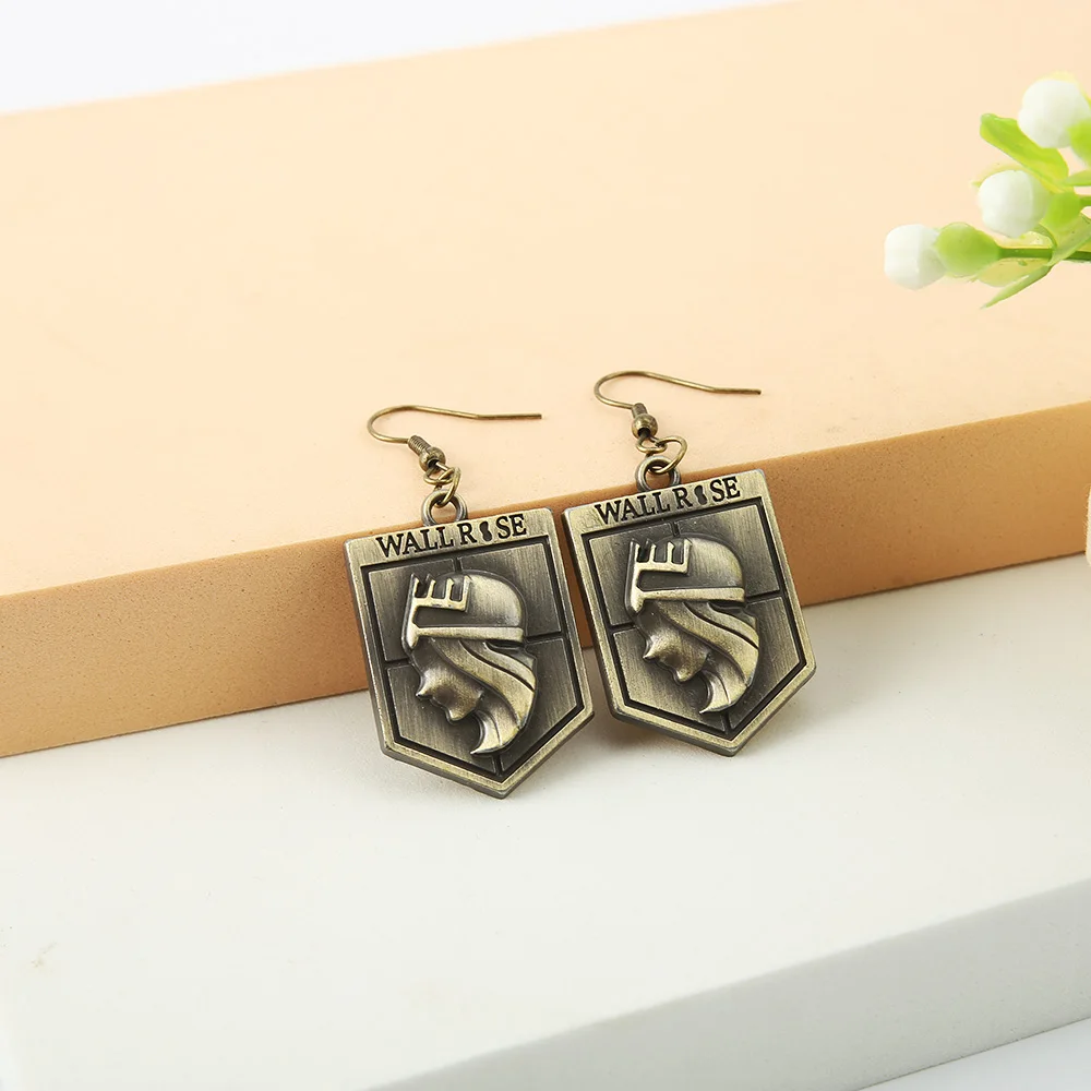 Anime Attack On Titan Earrings Fashion Drop Earring Pendientes Wings Shingeki For Women  Pendant Cute Bronze Accessories Jewelry