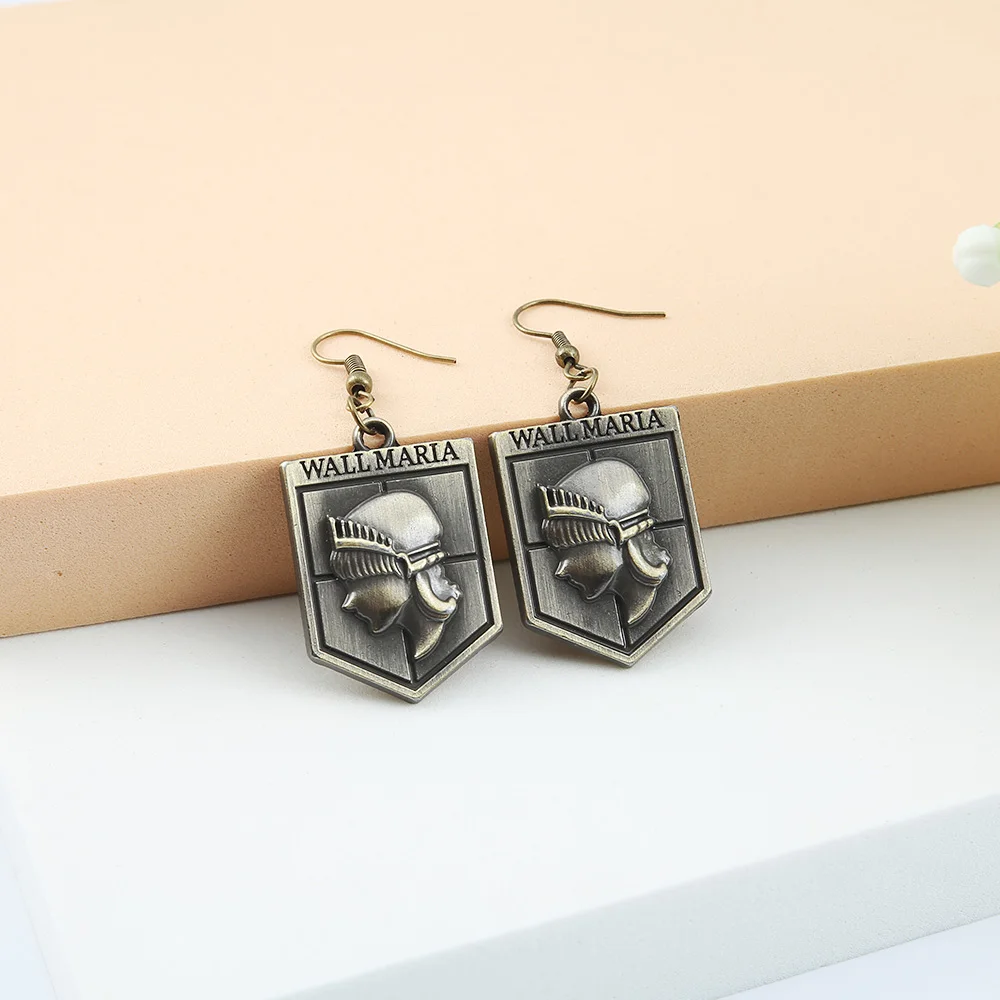 Anime Attack On Titan Earrings Fashion Drop Earring Pendientes Wings Shingeki For Women  Pendant Cute Bronze Accessories Jewelry