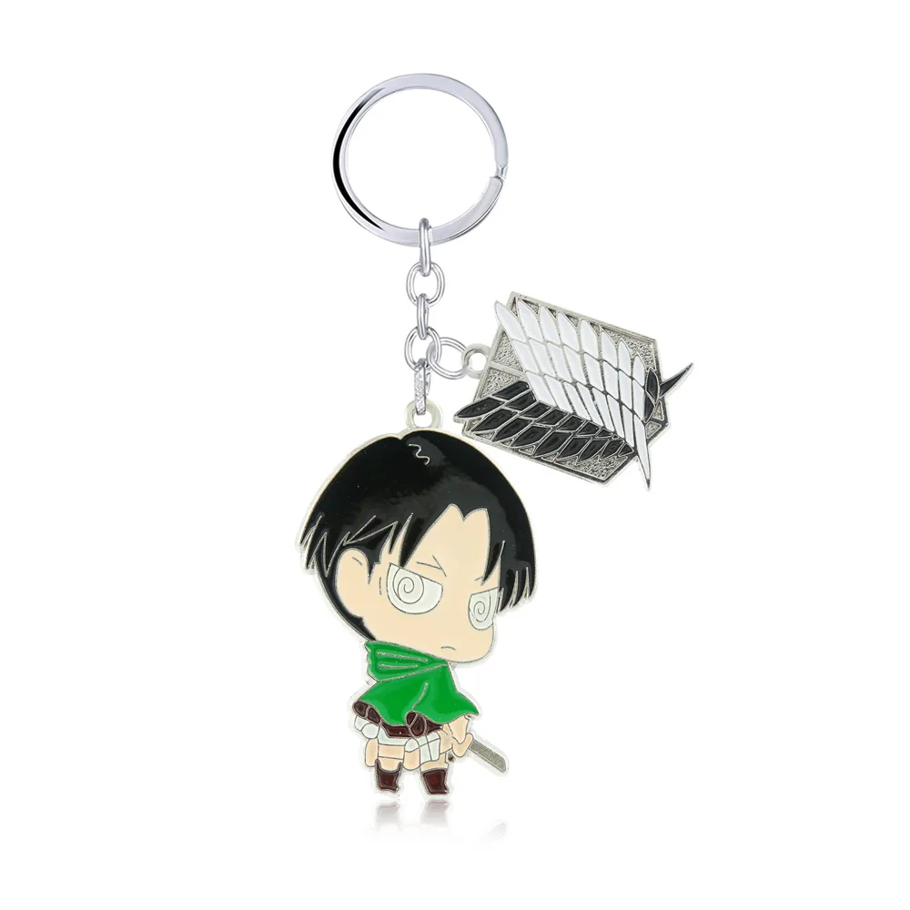 Cute Anime Figure Attack on Titan Keychain Double Sided Acrylic Key Chain Pendant Anime Keychain Accessories Cartoon Key Ring