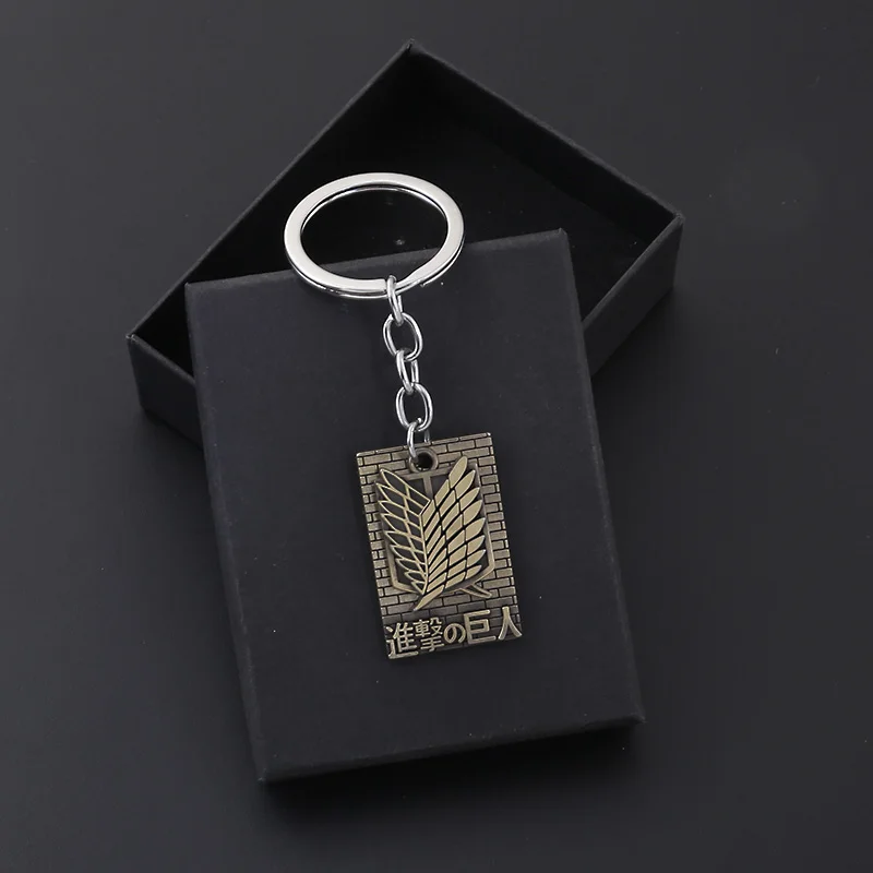 New Fashion Creative Anime Attack on Titan Keychain Scout Regiment Key Ring Holder Chaveiro Key Chain Trendy Jewelry