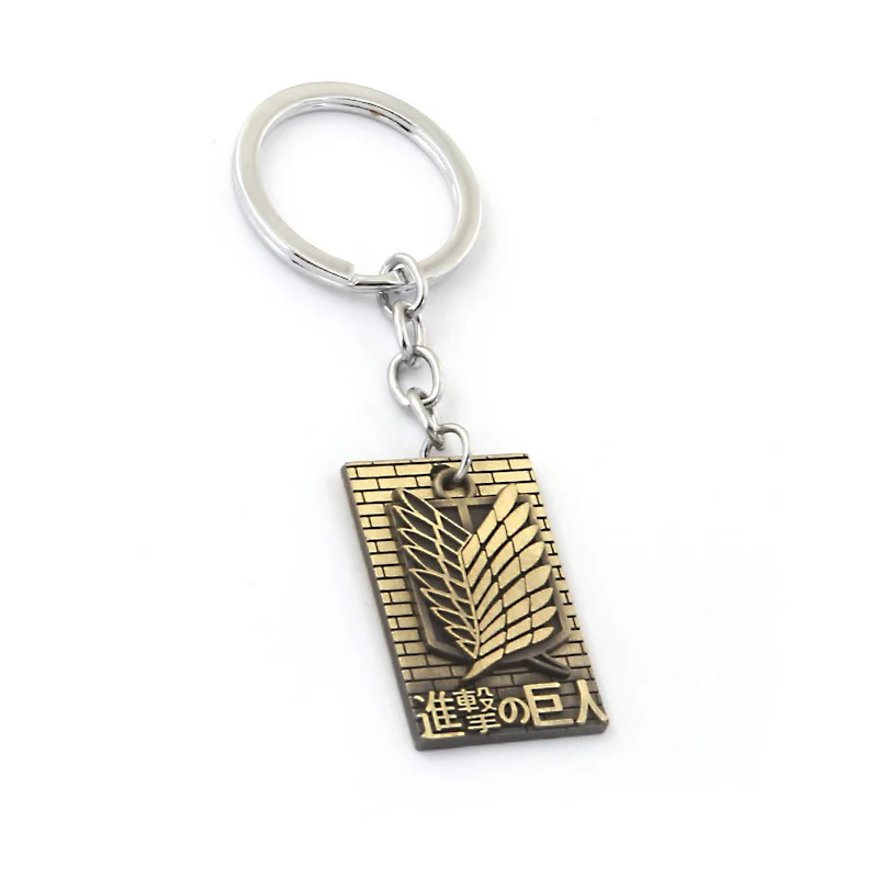 New Fashion Creative Anime Attack on Titan Keychain Scout Regiment Key Ring Holder Chaveiro Key Chain Trendy Jewelry