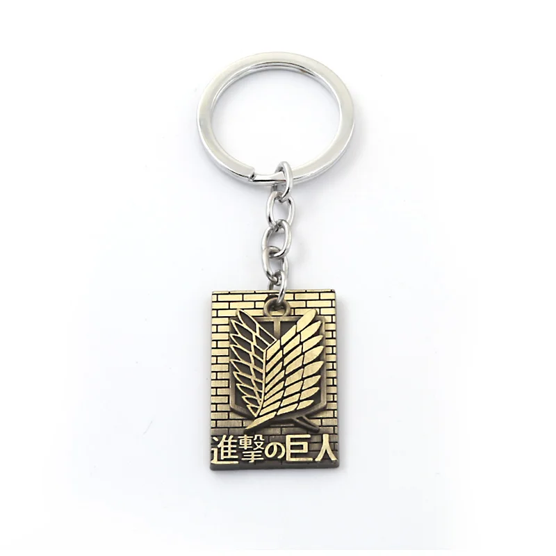 New Fashion Creative Anime Attack on Titan Keychain Scout Regiment Key Ring Holder Chaveiro Key Chain Trendy Jewelry