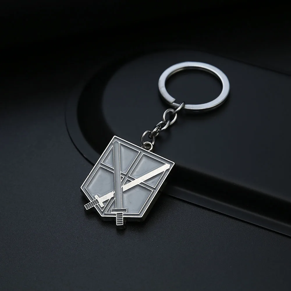 Attack On Titan Wings of Liberty Freedom Necklace Keychain Anime Key Holder Cosplay Car Bag Pendant Men's Gift Charm Jewelry