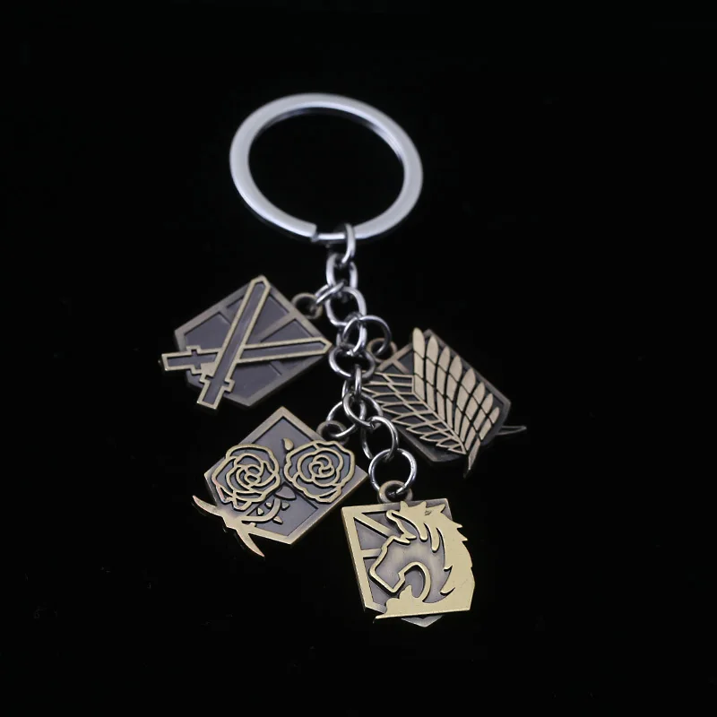 Anime Attack On Titan Key Chain Trinket Wings of Liberty Freedom Scouting Legion Eren Keyring Cosplay Gift For Men Accessory