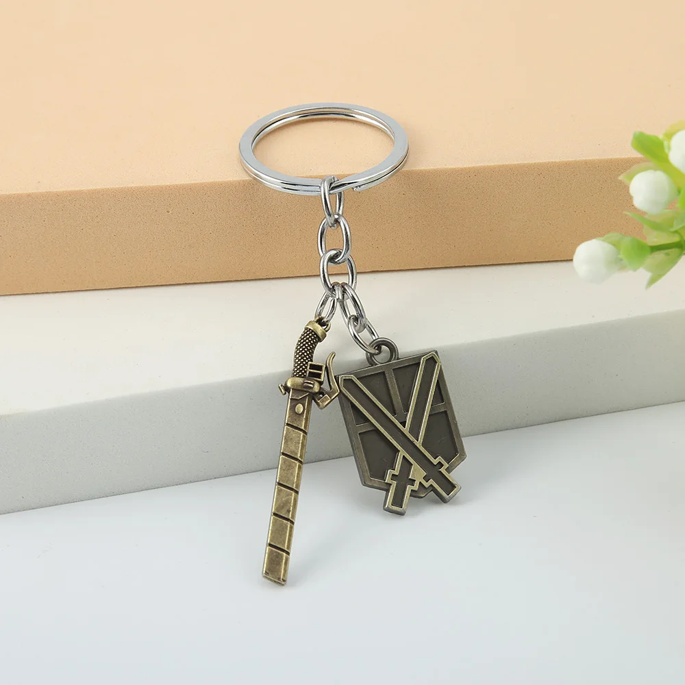 Mengtuyi Anime Attack On Titan Sword Keychain Men Metal Weapon Key Chain Women Jewelry llaveros Para Hombre Brelok Cosplay New