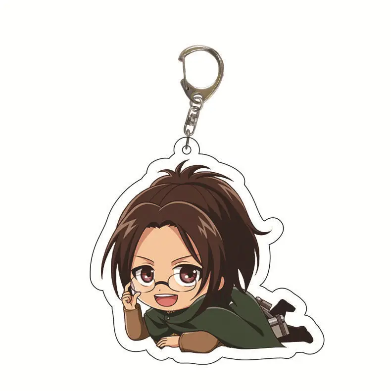 Anime Attack on Titan Q Version Acrylic Keychain Cartoon Printed Anime Figures Pendant Key Chain Cosplay Jewelry Friends Gift