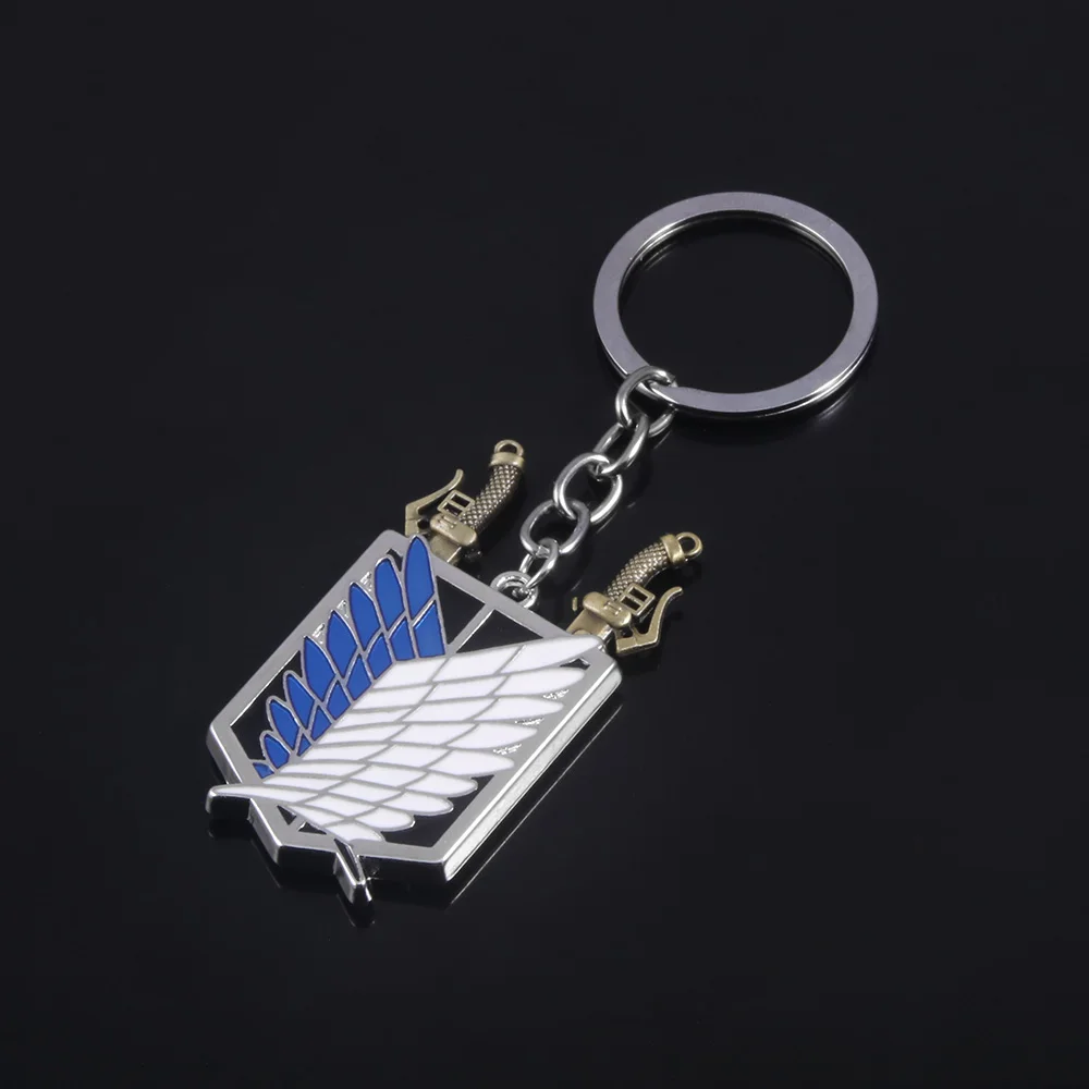 Anime Attack on Titan Keychain Shingeki No Kyojin Wings of Liberty Sword Weapon Pendant Key Chains for Men Jewelry