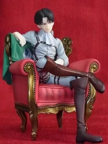 Anime Attack on Titan Rivaille Levi Ackerman Sitting Ver. PVC Action Figure Collectible Heichov Model Kids Toys Doll Gifts 12cm