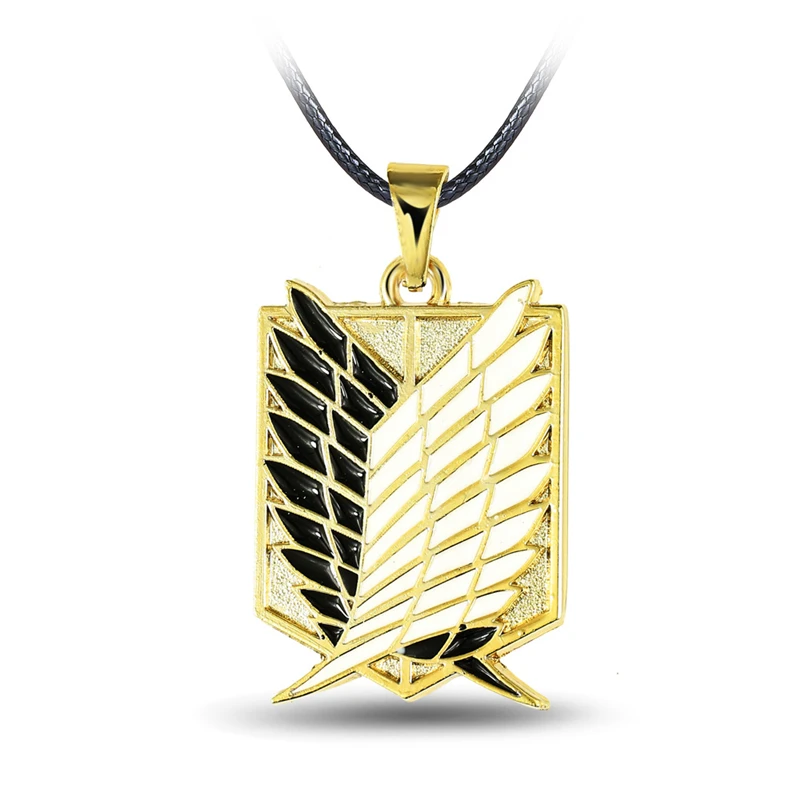 Anime Attack on Titan Badge Necklace Pendant Scout Regiment Logo Eren Mikasa Necklace Cosplay Accessories Figure Toys Souvenirs