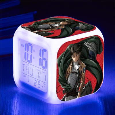 Attack on Titan Eren Jaeger Mikasa Ackerman Action Figure Clock Shingeki no Kyojin Rivaille Alarm Clocks Despertador Glowing Toy