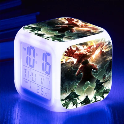 Attack on Titan Eren Jaeger Mikasa Ackerman Action Figure Clock Shingeki no Kyojin Rivaille Alarm Clocks Despertador Glowing Toy