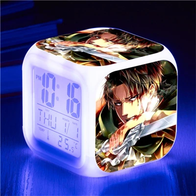 Attack on Titan Eren Jaeger Mikasa Ackerman Action Figure Clock Shingeki no Kyojin Rivaille Alarm Clocks Despertador Glowing Toy