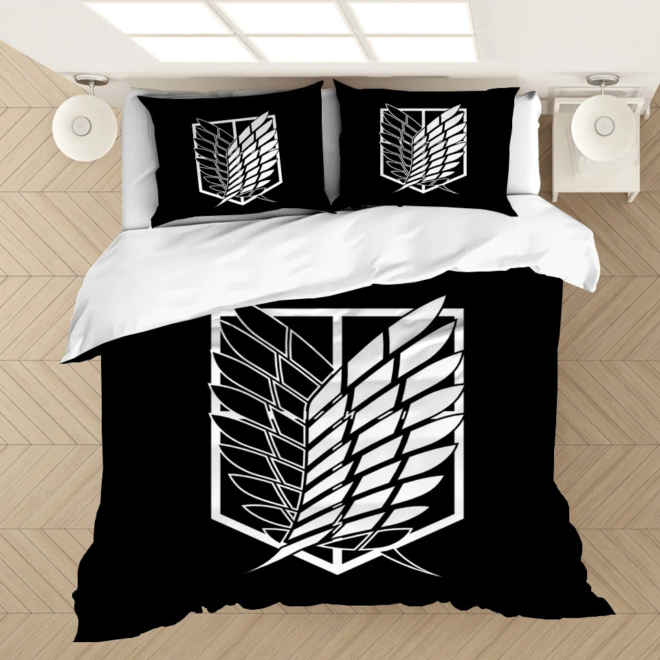 Anime Attack on Titan 3D Printed Bedding Set Duvet Covers Pillowcases Comforter Bedding Set Bedclothes Bed Linen(NO sheet)