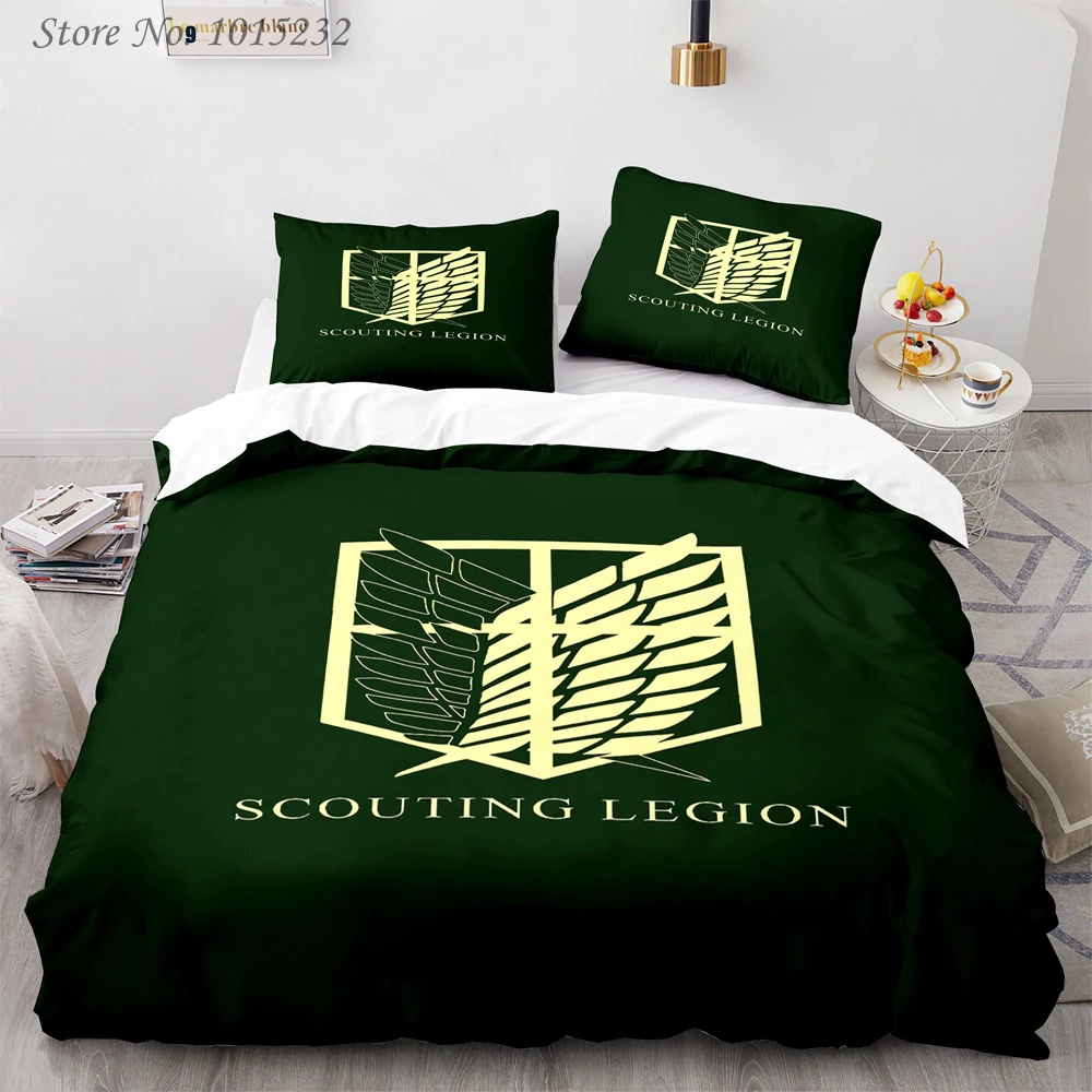 Japan Anime Attack on Titan 3D Printed Bedding Set Duvet Covers Pillowcases Comforter Bedding Set Bedclothes Bed Linen 02