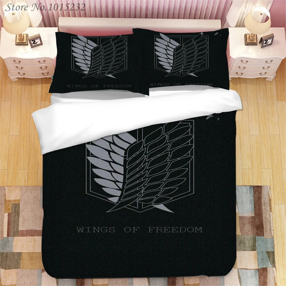 2021 NEW Attack on Titan 3D Printed Bedding Set Duvet Covers Pillowcases Comforter Bedding Set Bedclothes Bed Linen 04