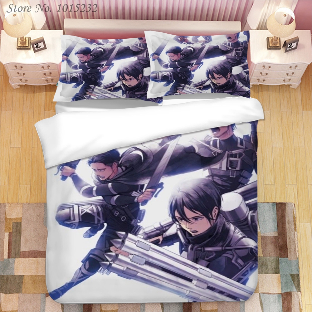 2021 NEW Attack on Titan 3D Printed Bedding Set Duvet Covers Pillowcases Comforter Bedding Set Bedclothes Bed Linen 04