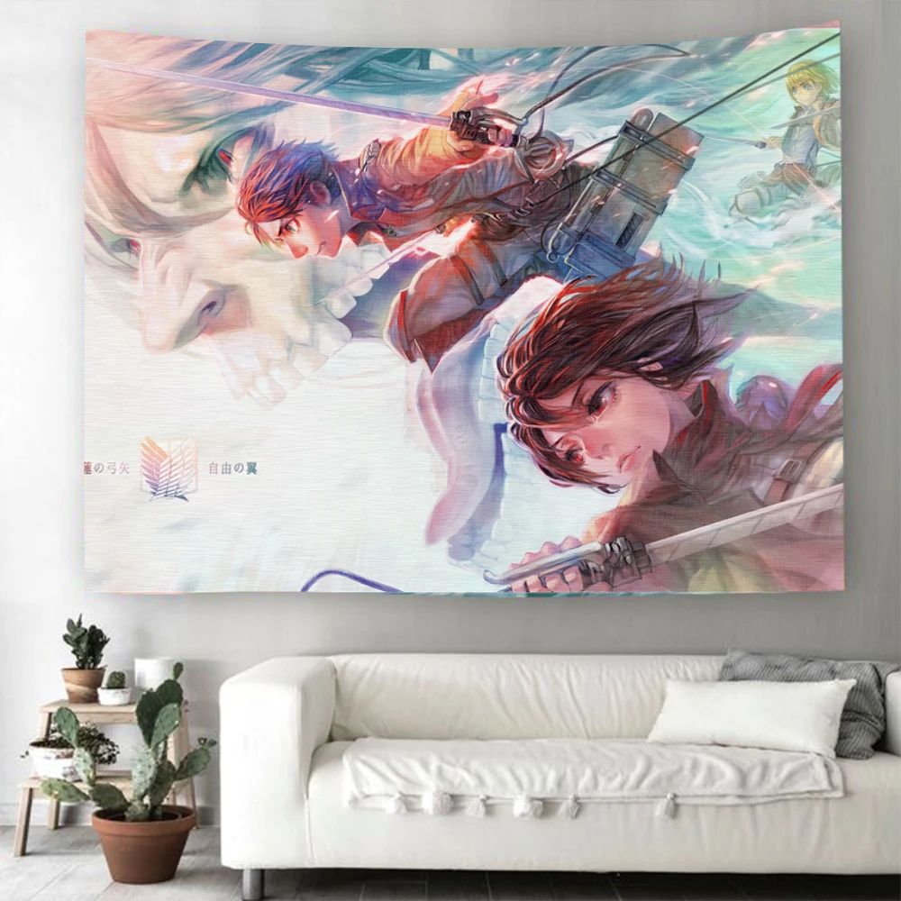 Anime Attack on Titan Tapestry 3D Printed Tapestrying Rectangular Home Decor Wall Hanging