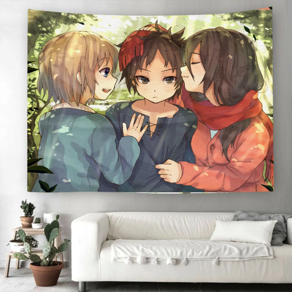 Anime Attack on Titan Tapestry 3D Printed Tapestrying Rectangular Home Decor Wall Hanging