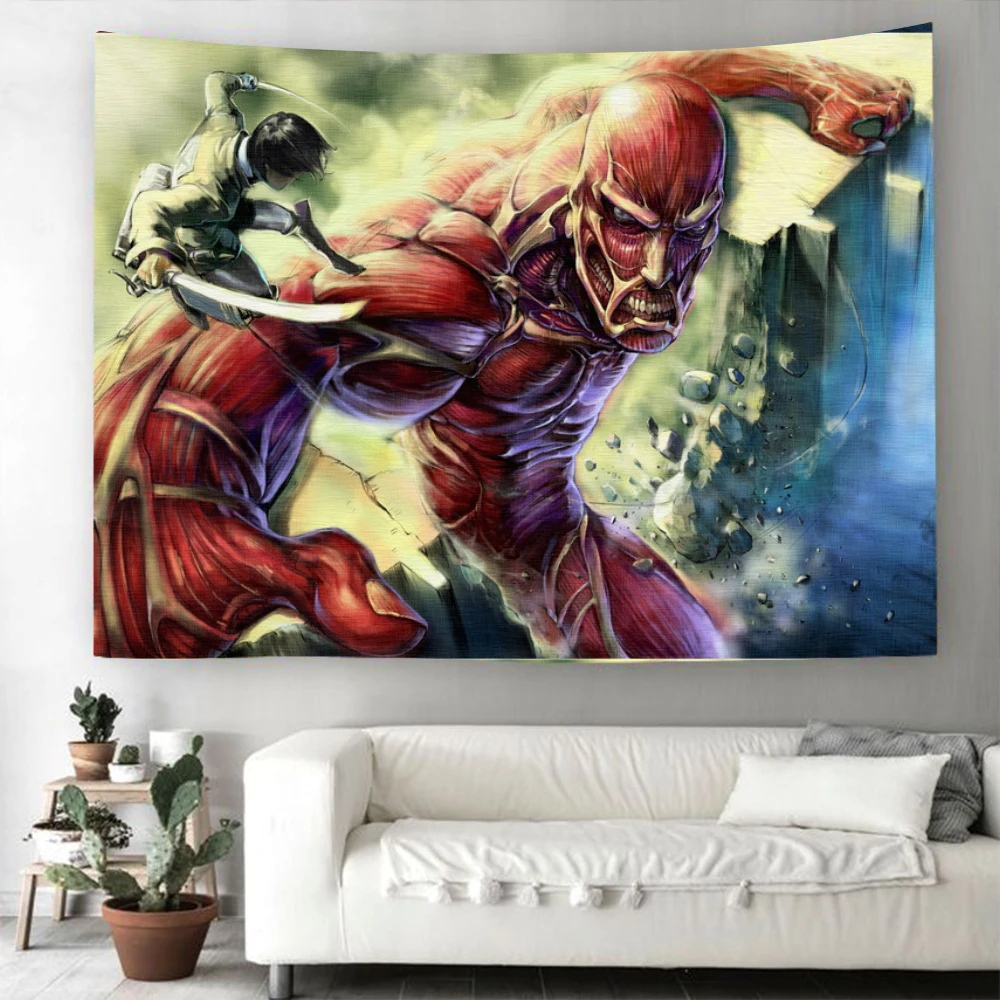 Anime Attack on Titan Tapestry 3D Printed Tapestrying Rectangular Home Decor Wall Hanging