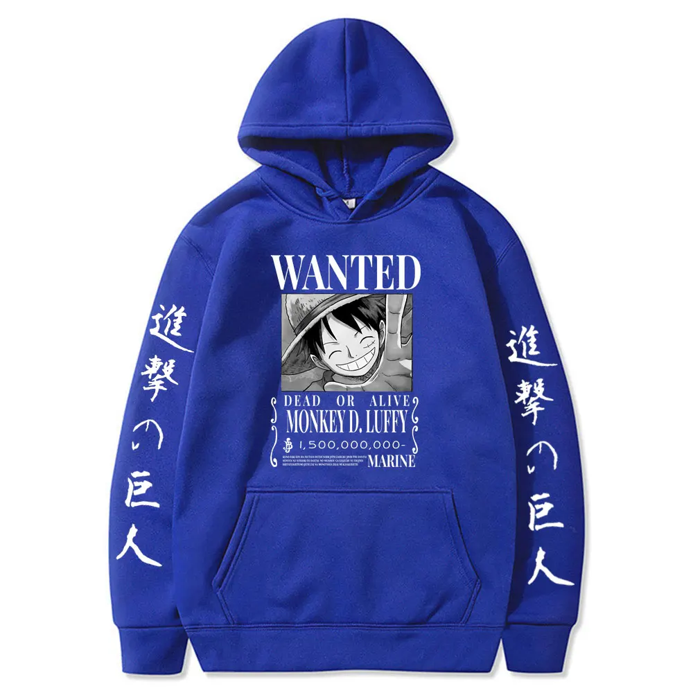 One Piece Luffy Hoodie Anime Attack on Titan Hoodies Fleece Pullover Sweatshirts Streetwear Oversized Clothes