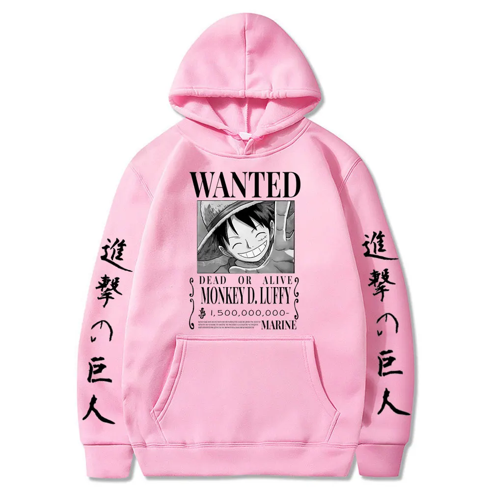 One Piece Luffy Hoodie Anime Attack on Titan Hoodies Fleece Pullover Sweatshirts Streetwear Oversized Clothes