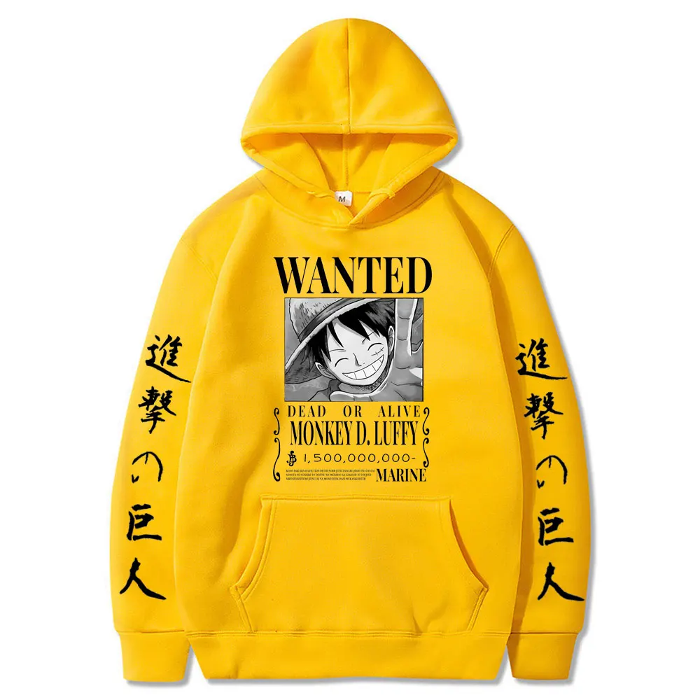 One Piece Luffy Hoodie Anime Attack on Titan Hoodies Fleece Pullover Sweatshirts Streetwear Oversized Clothes