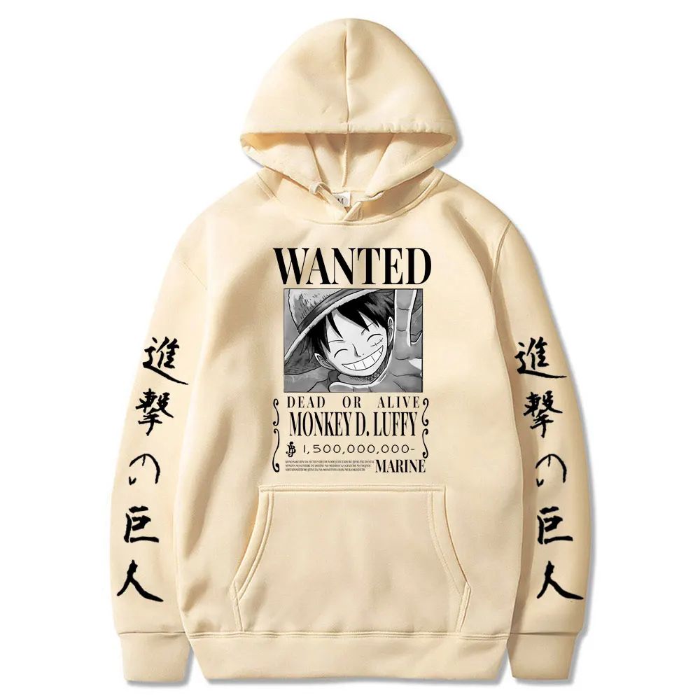 One Piece Luffy Hoodie Anime Attack on Titan Hoodies Fleece Pullover Sweatshirts Streetwear Oversized Clothes