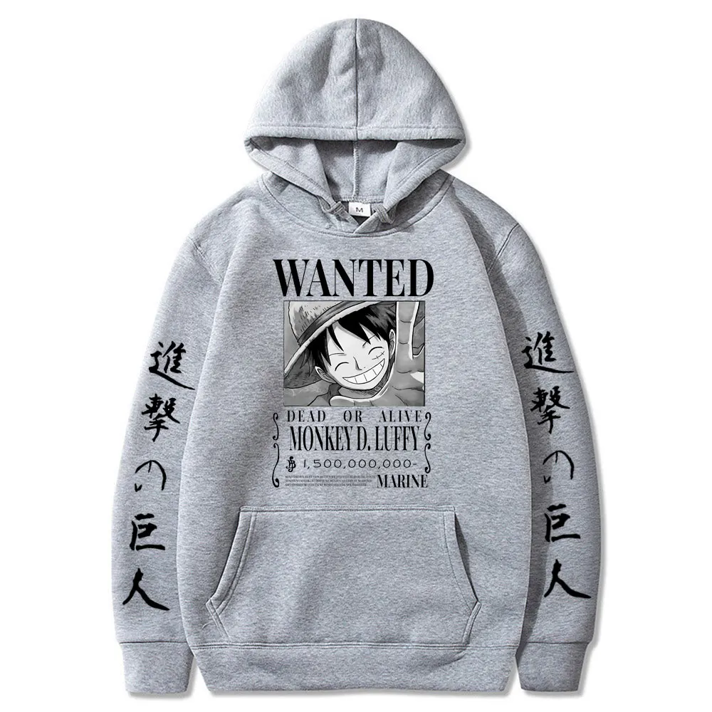 One Piece Luffy Hoodie Anime Attack on Titan Hoodies Fleece Pullover Sweatshirts Streetwear Oversized Clothes